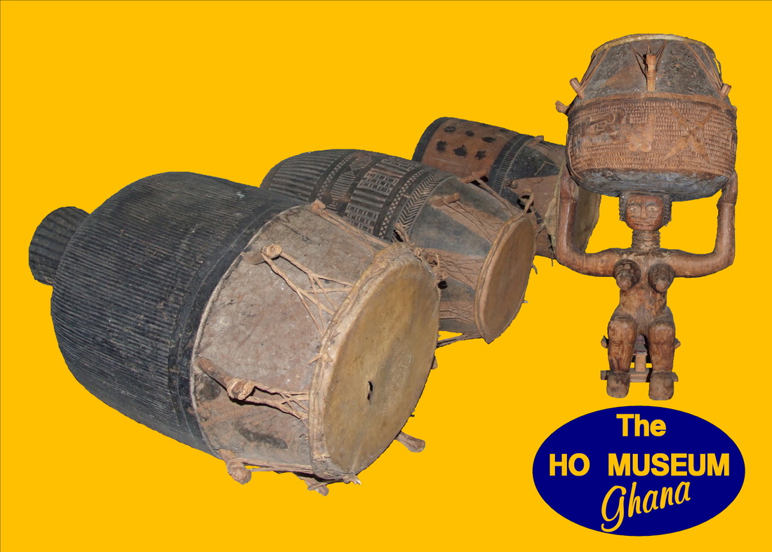 Drums, Museum, Ho Museum, Volta Region, Ghana, West Africa, Arts, Wood Craft,